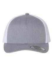 YP Classics Heather Grey/ White / Adjustable YP Classics 6606 - Retro Trucker Cap