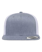 YP Classics Heather Grey/ White / Adjustable YP Classics 6609 - Retro High Profile Trucker Cap