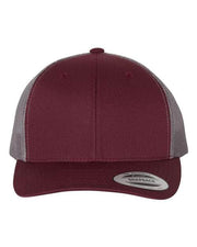 YP Classics Maroon/ Grey / Adjustable YP Classics 6606 - Retro Trucker Cap